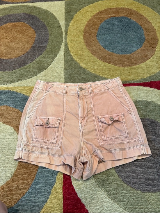 American Eagle Outfitters Pants - American Eagle Outfitters High Rise Corduroy Cargo Shorts Peach 4 Runs Small